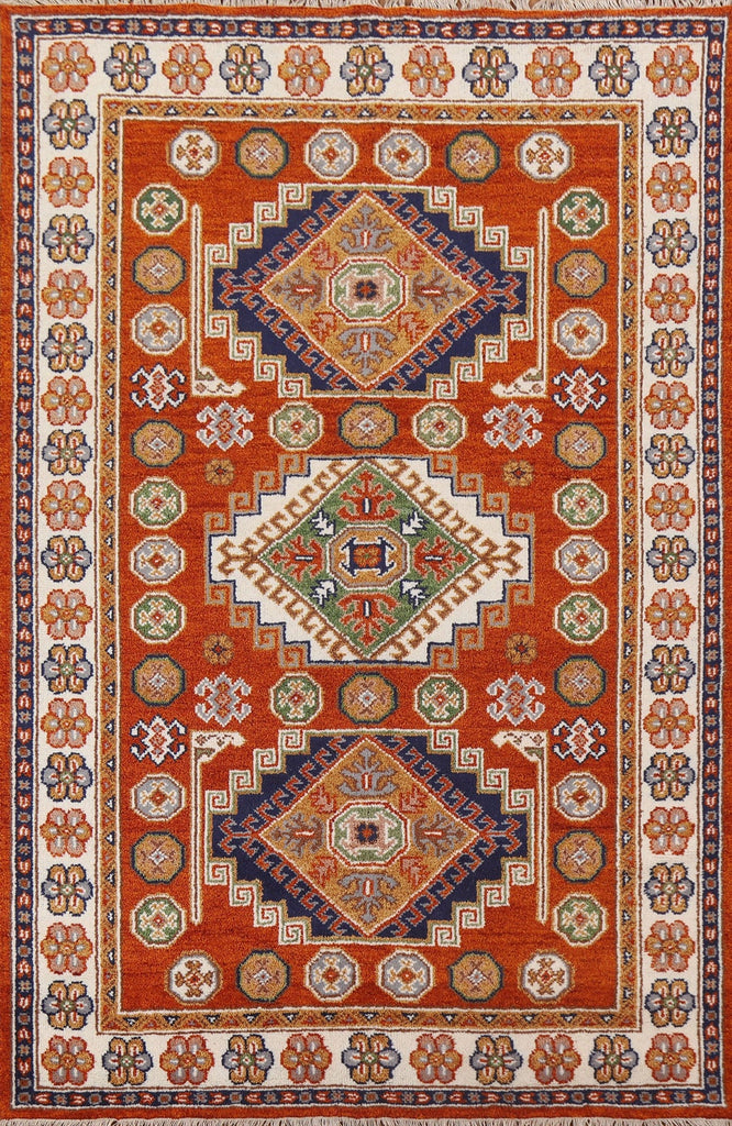 Orange Kazak Area Rug 5x8