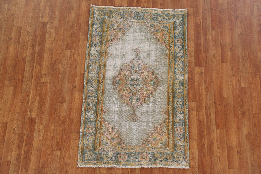 Antique Distressed Tabriz Persian Rug 3x5