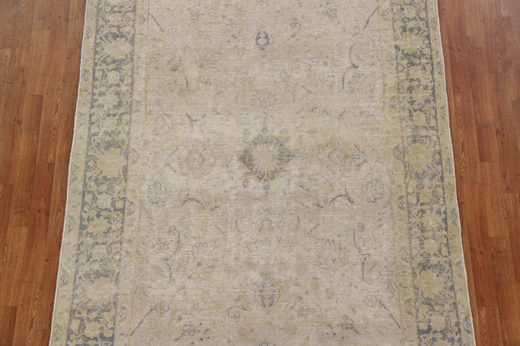 Antique Distressed Kerman Persian Area Rug 6x8