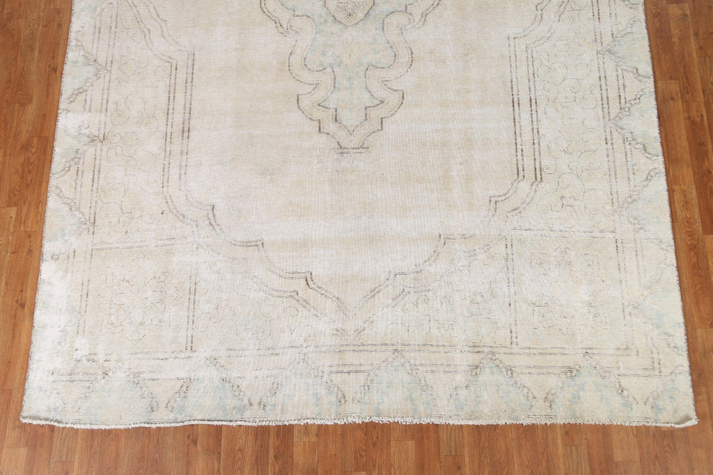 Distressed Muted Kerman Persian Area Rug 8x11