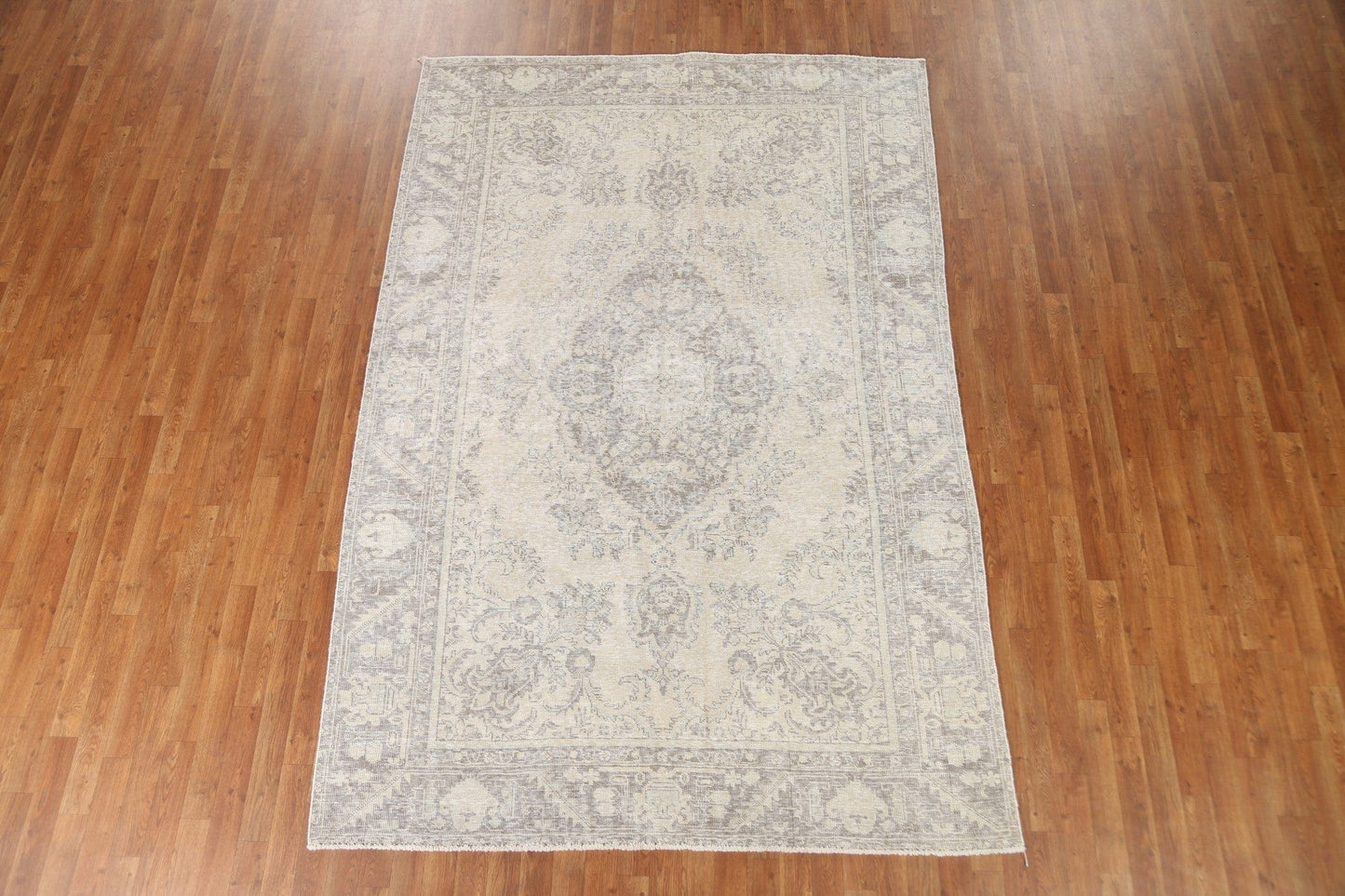 Distressed Muted Tabriz Persian Area Rug 6x9