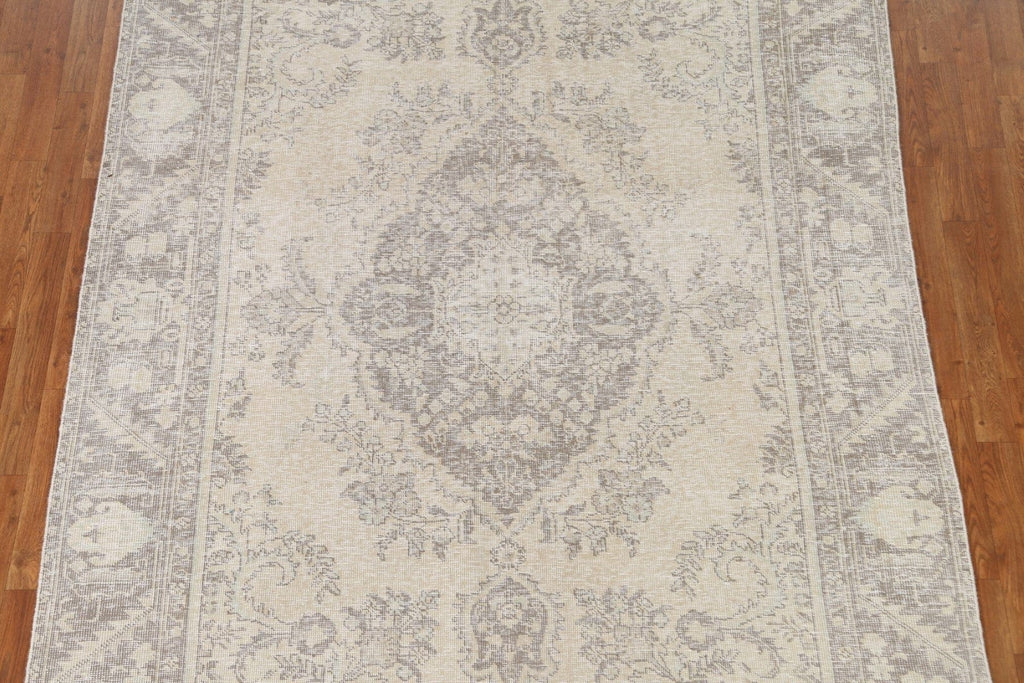 Distressed Muted Tabriz Persian Area Rug 6x9