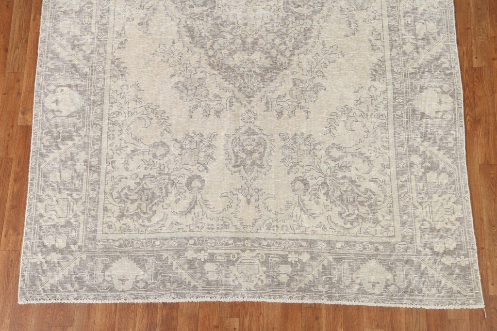 Distressed Muted Tabriz Persian Area Rug 6x9