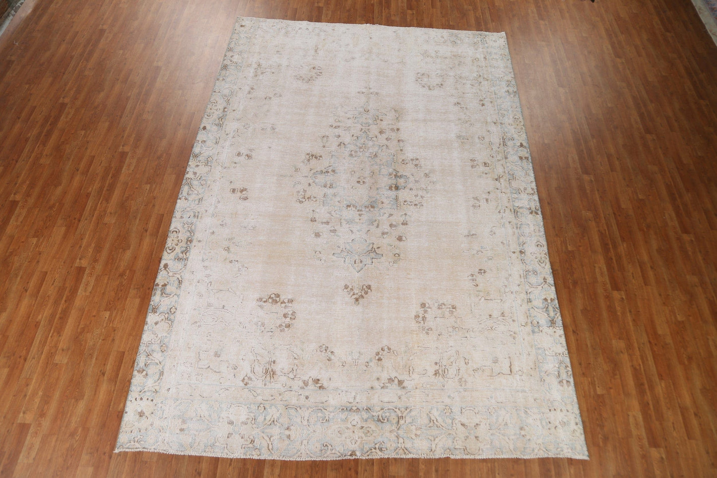 Antique Distressed Kerman Persian Rug 9x12