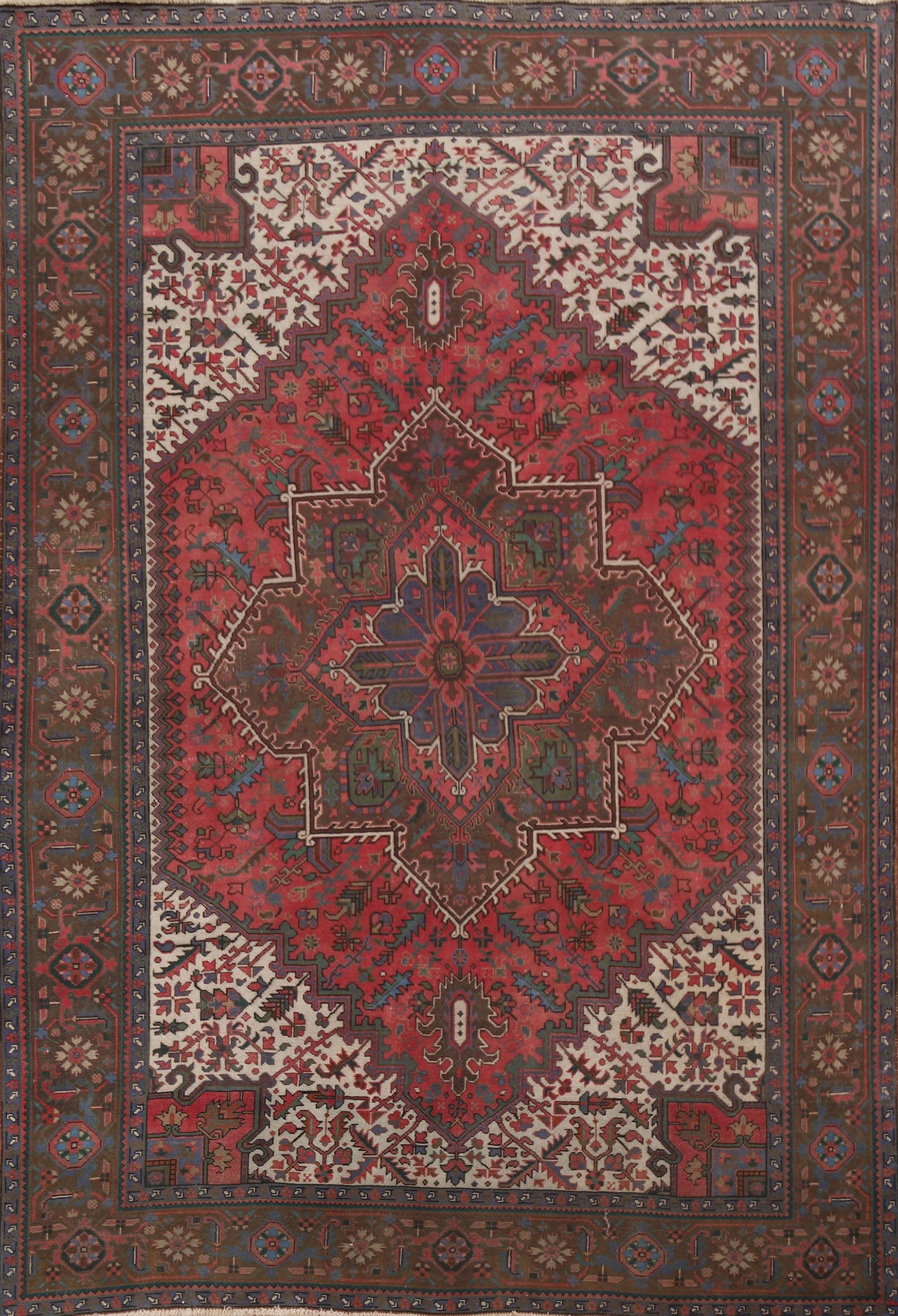 Vintage Wool Heriz Persian Area Rug 8x11