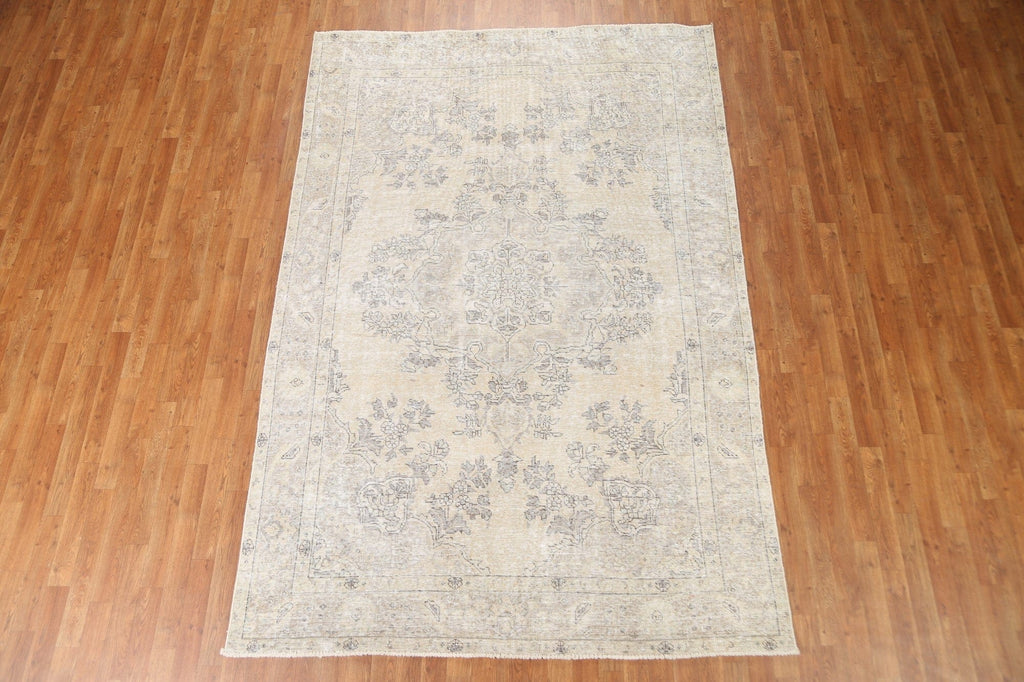 Distressed Tabriz Persian Area Rug 6x9