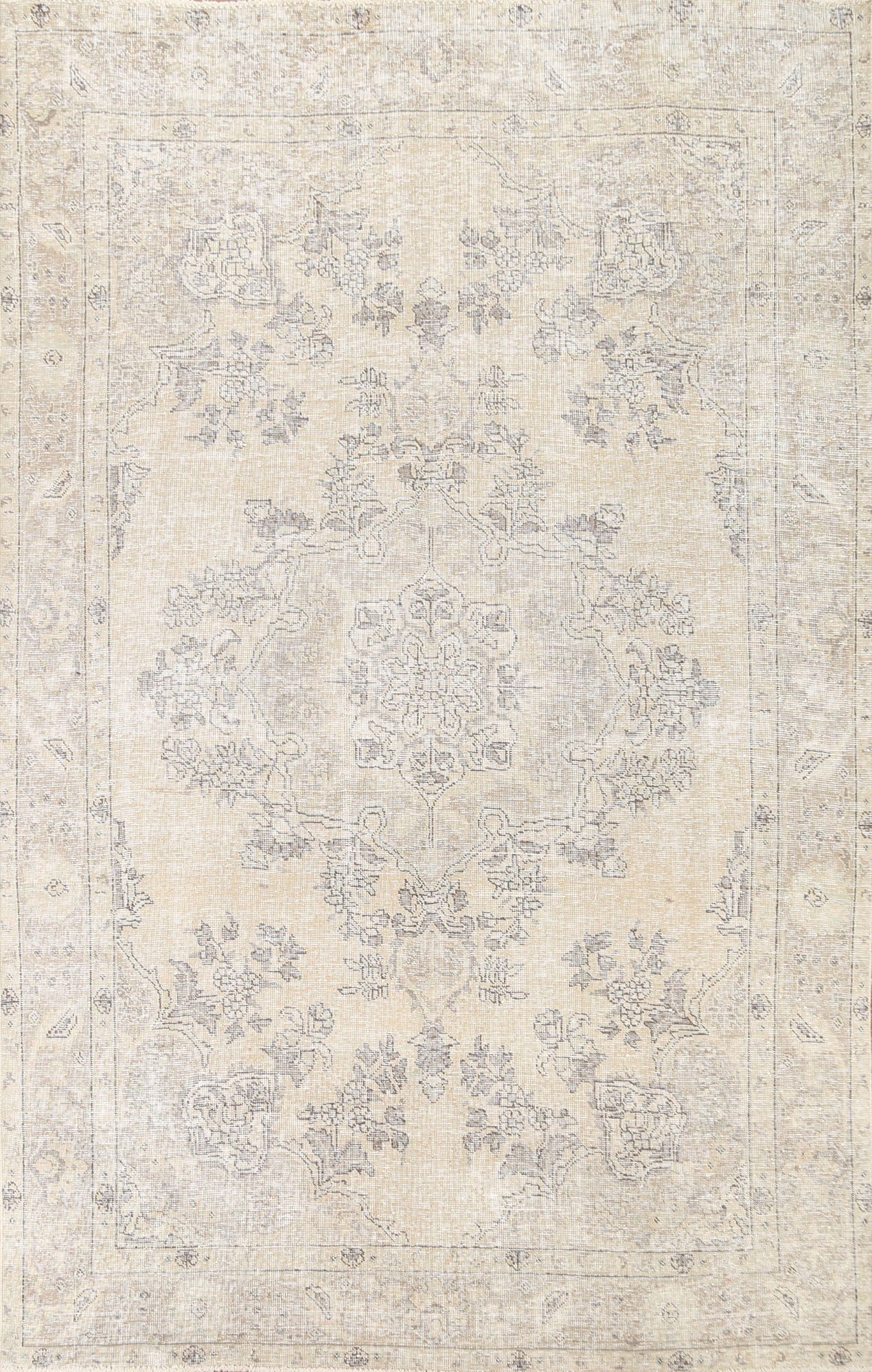 Distressed Tabriz Persian Area Rug 6x9