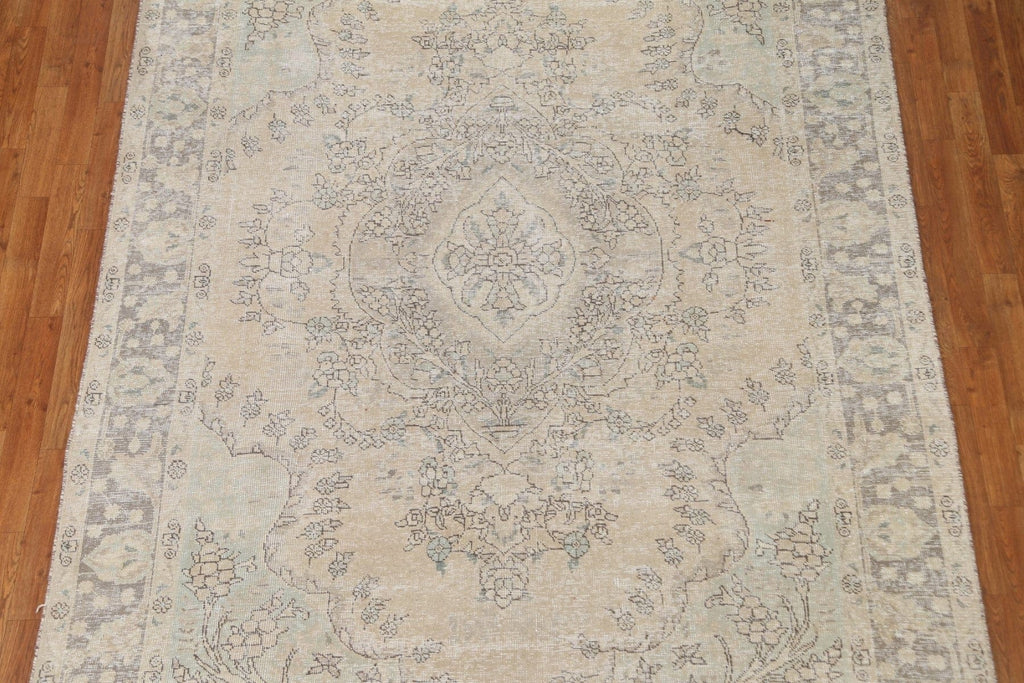 Distressed Tabriz Persian Area Rug 7x10