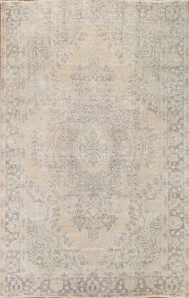 Distressed Tabriz Persian Area Rug 7x10