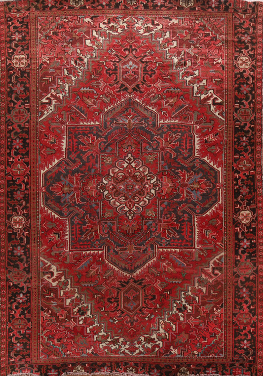 Antique Wool Heriz Persian Area Rug 10x12