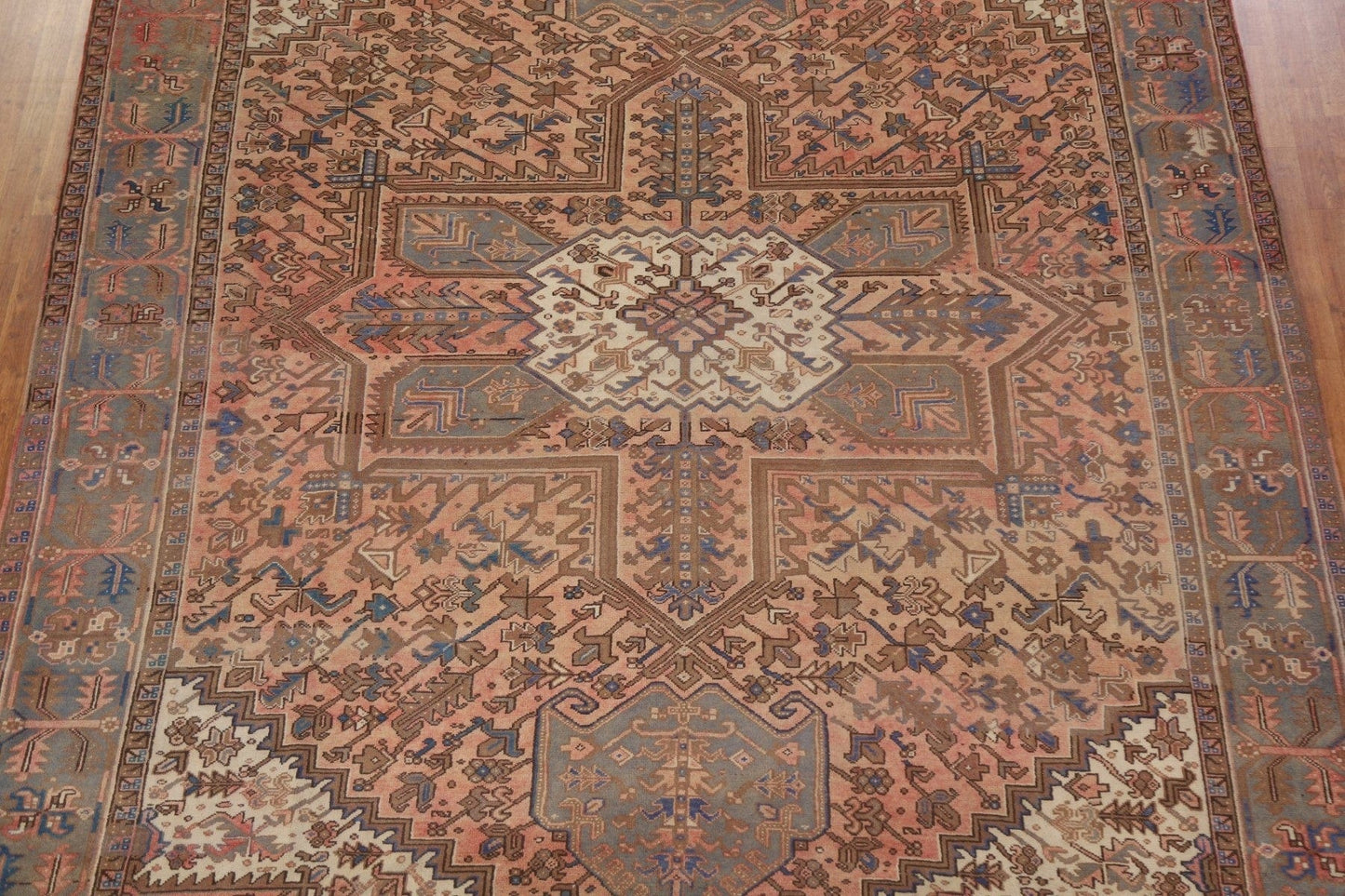 Vintage Geometric Heriz Persian Area Rug 10x13