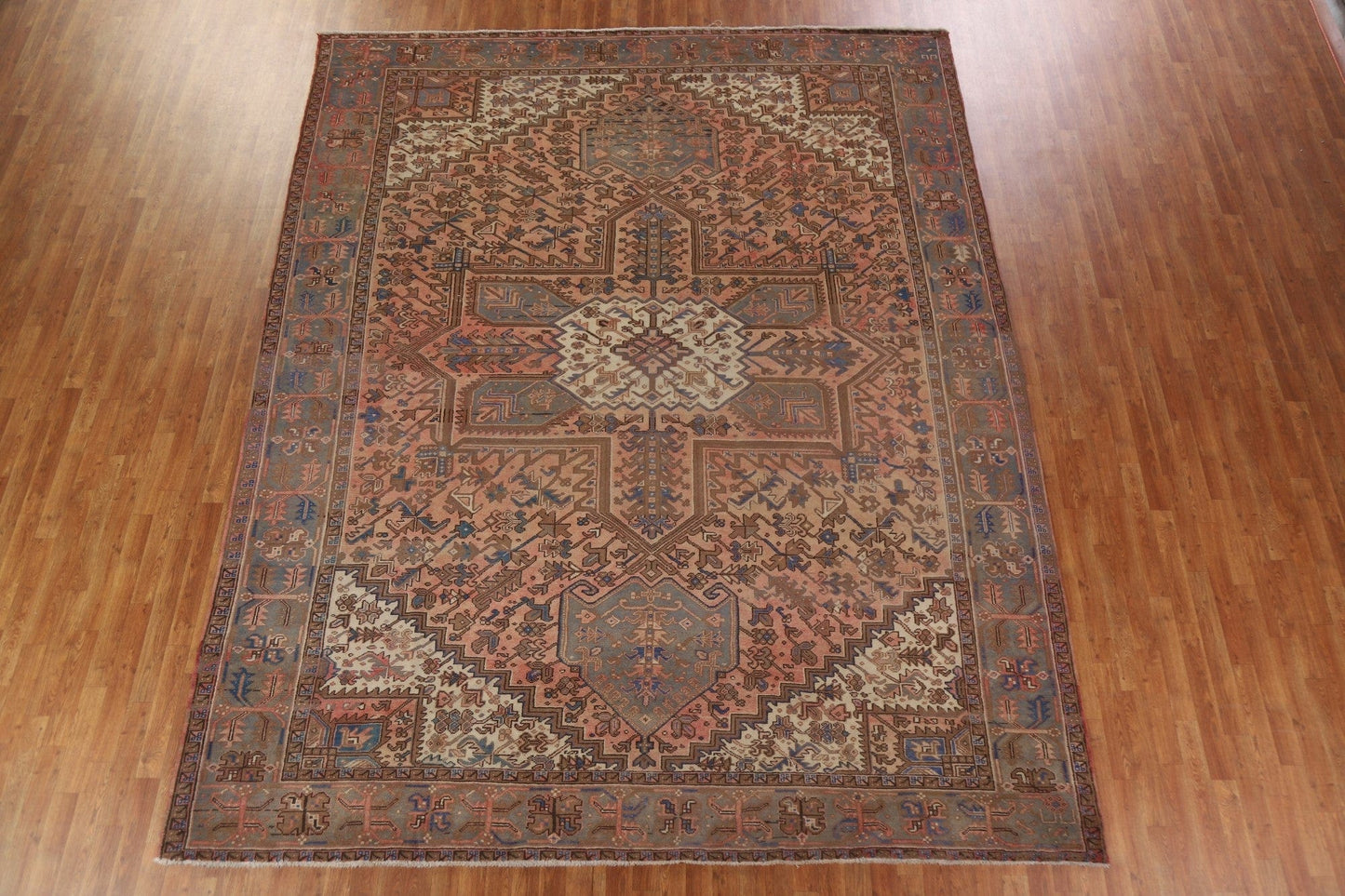 Vintage Geometric Heriz Persian Area Rug 10x13