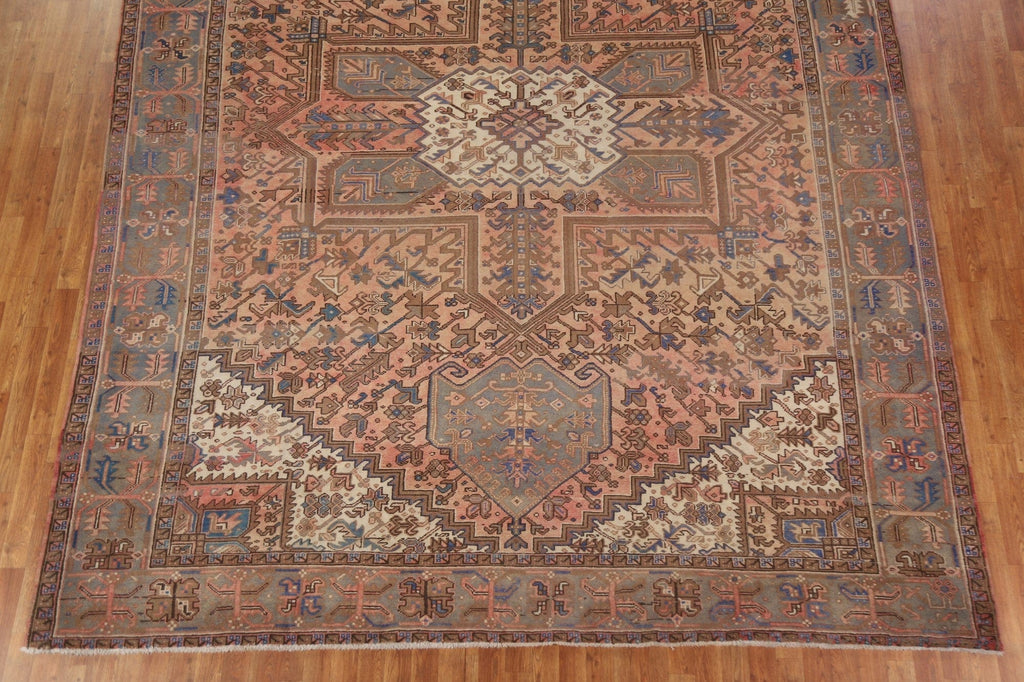 Vintage Geometric Heriz Persian Area Rug 10x13