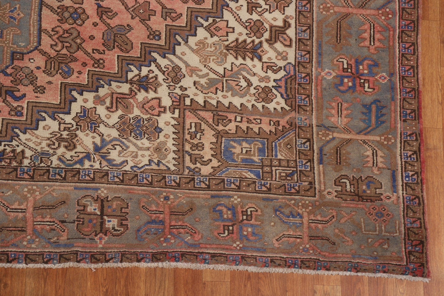 Vintage Geometric Heriz Persian Area Rug 10x13