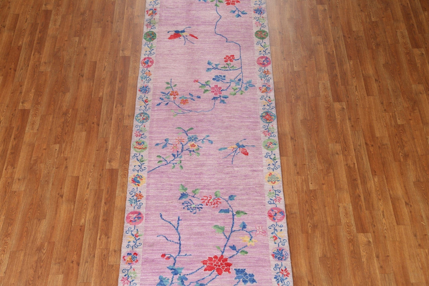 Vegetable Dye Art Deco Oriental Runner Rug 3x13