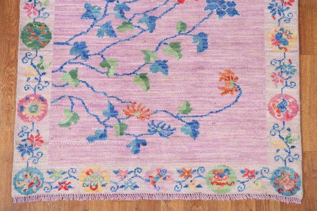 Vegetable Dye Art Deco Oriental Runner Rug 3x13