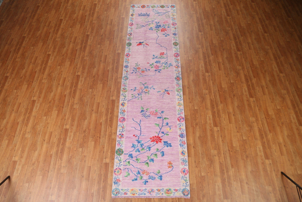 Vegetable Dye Art Deco Oriental Runner Rug 3x13