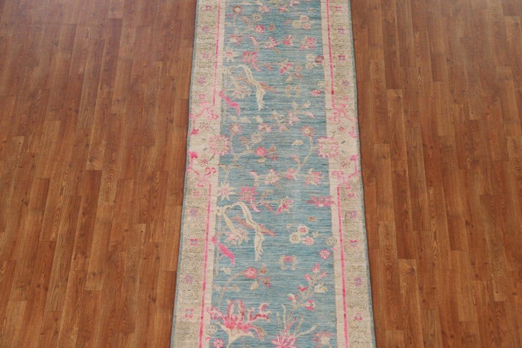 Vegetable Dye Art Deco Runner Rug 3x11