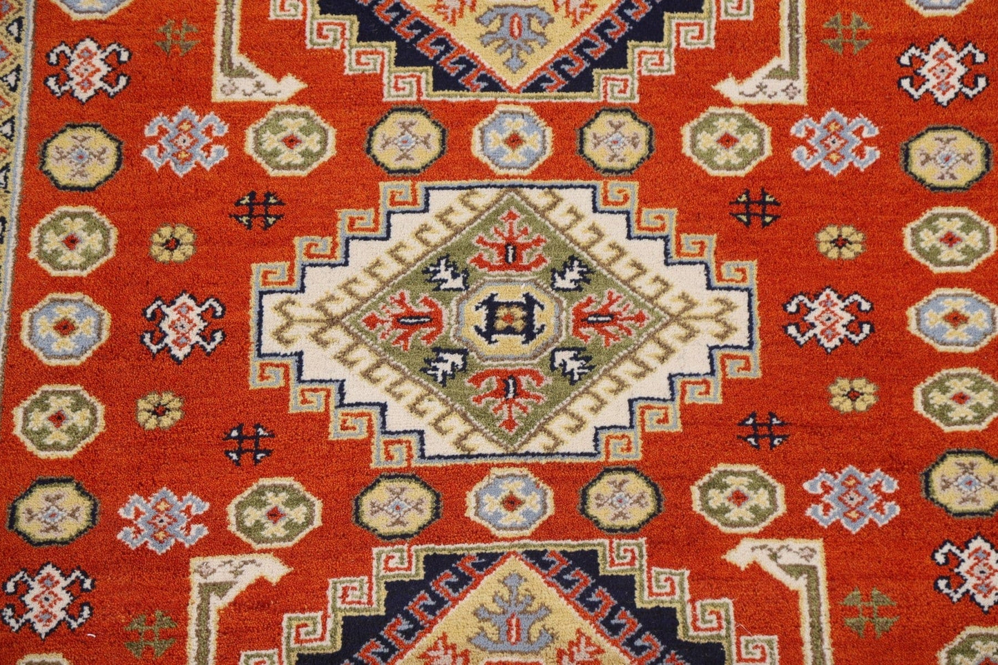 Orange Kazak Oriental Area Rug 7x8