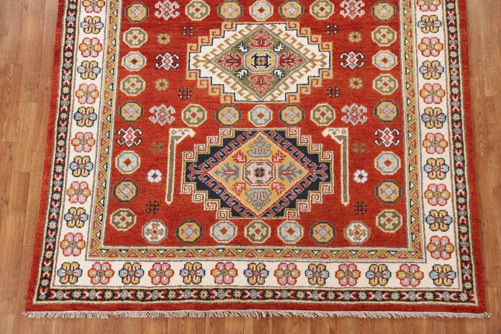 Geometric Kazak Wool Area Rug 7x8