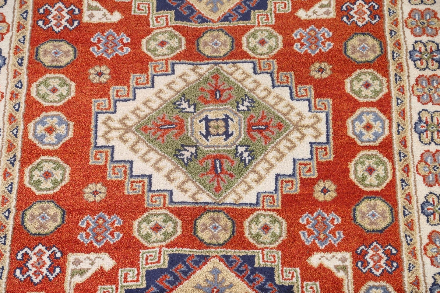 Orange Kazak Geometric Area Rug 5x8