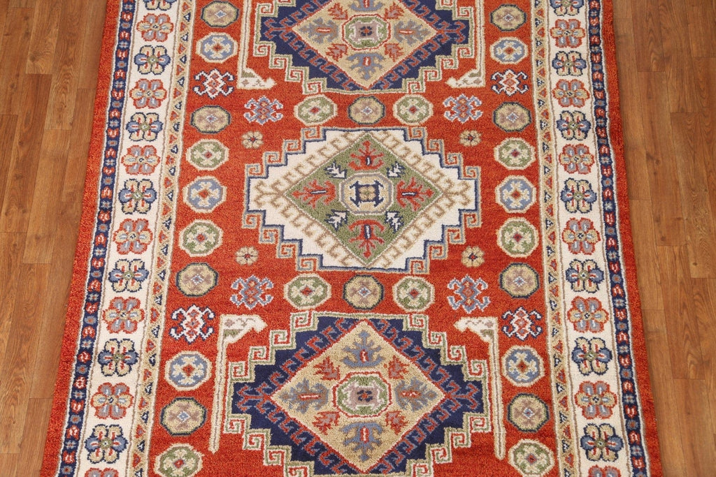 Orange Kazak Geometric Area Rug 5x8