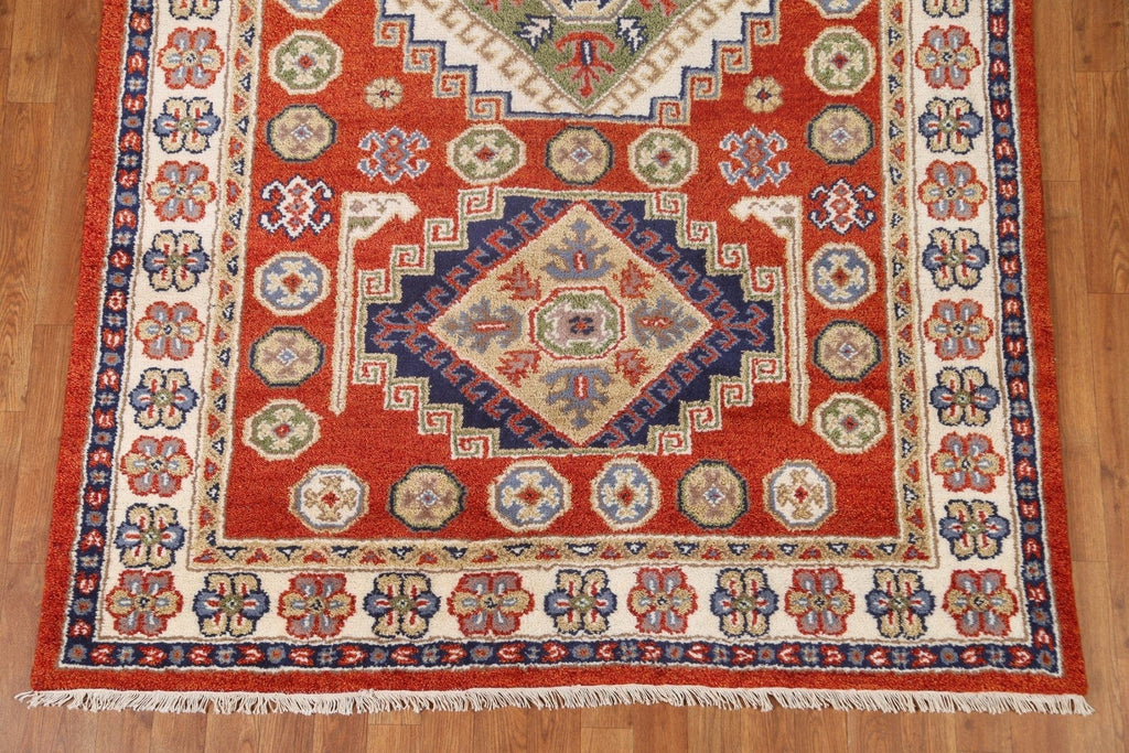 Orange Kazak Geometric Area Rug 5x8