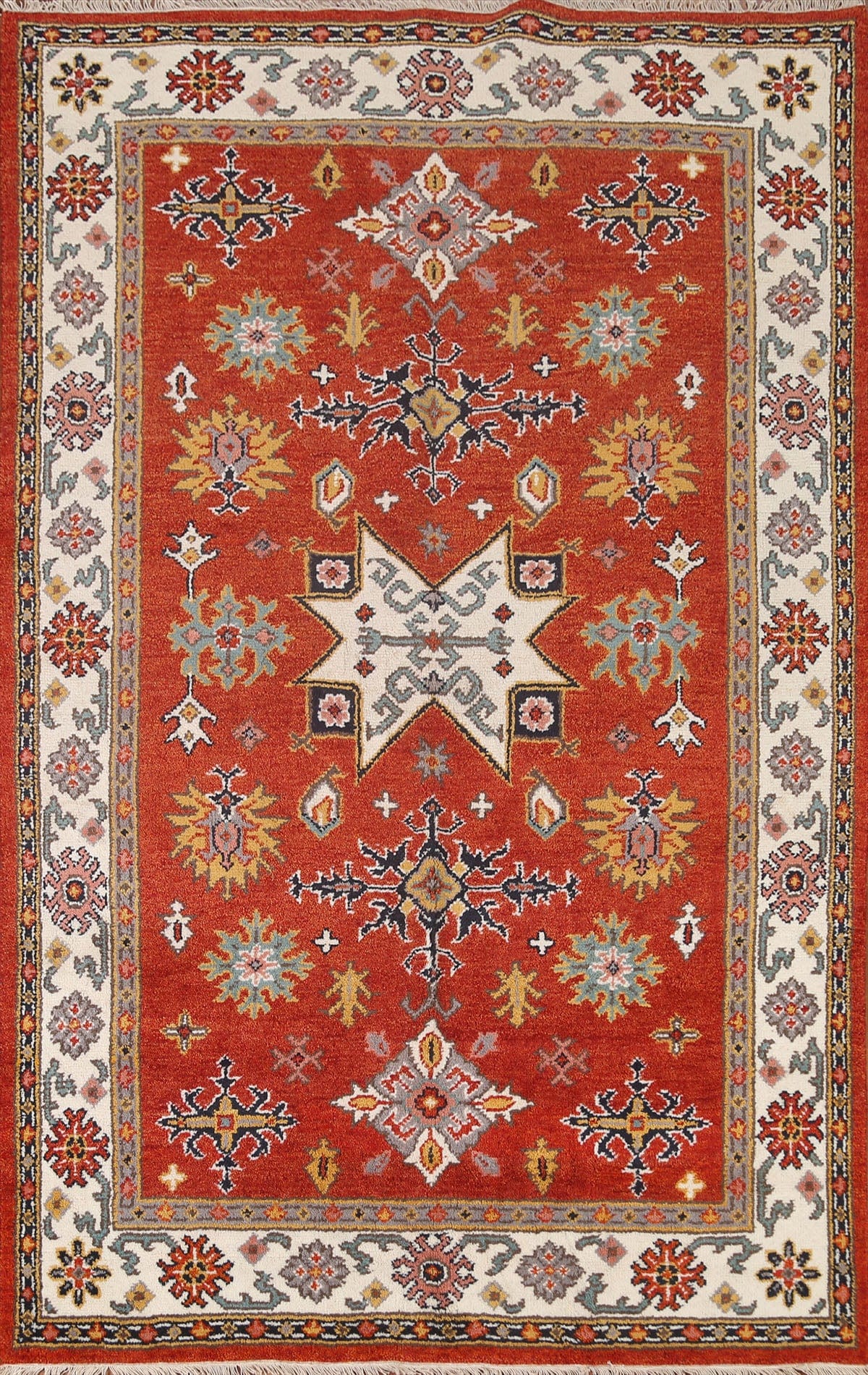 Handmade Kazak Oriental Area Rug 5x8