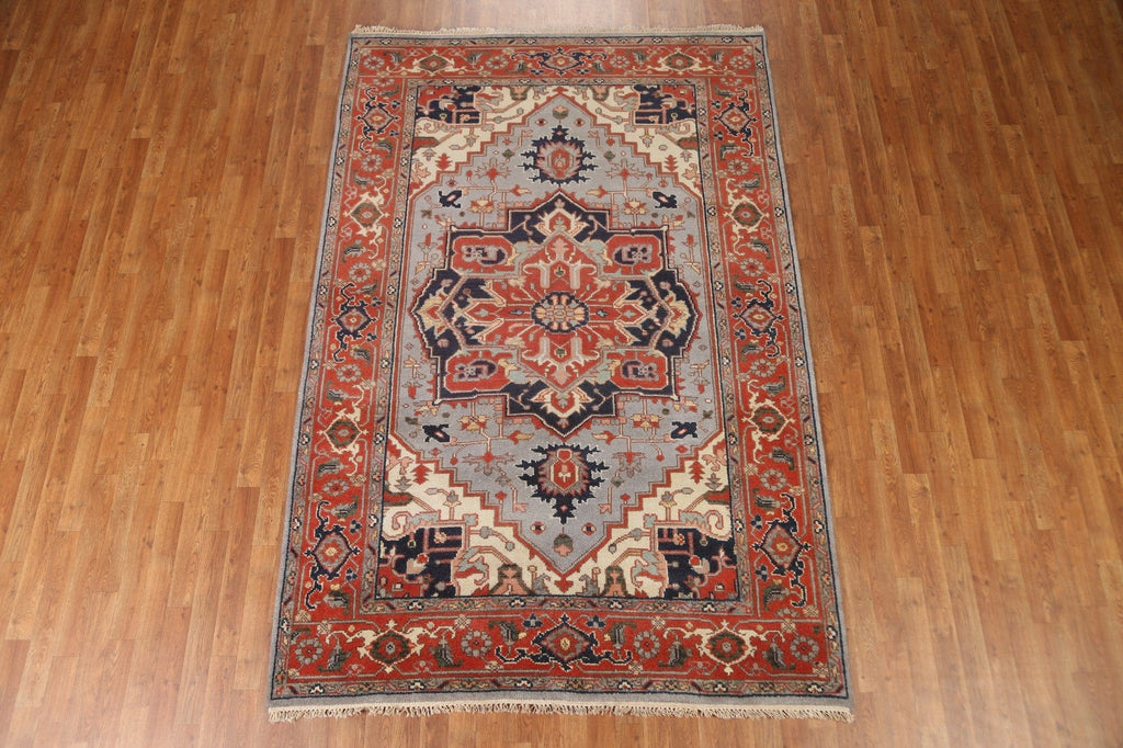 Geometric Heriz Serapi Area Rug 6x9