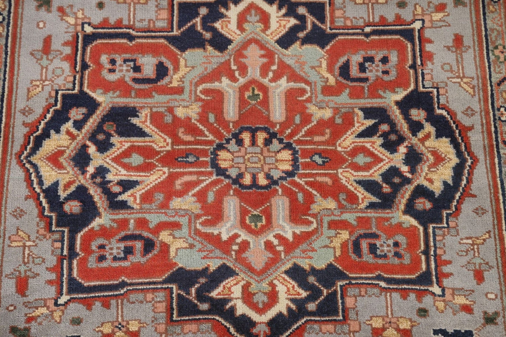 Geometric Heriz Serapi Area Rug 6x9