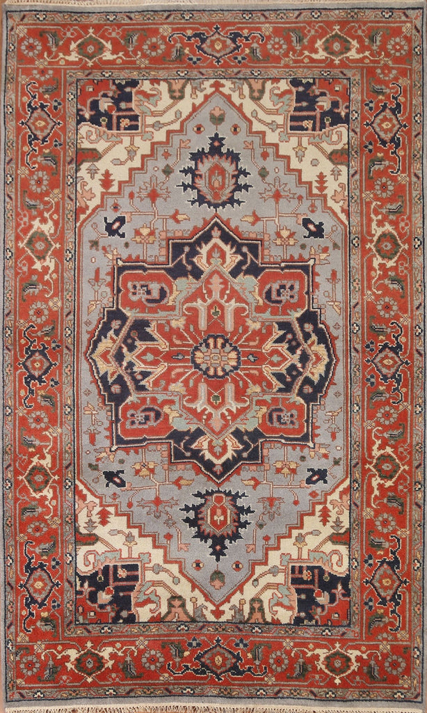 Geometric Heriz Serapi Area Rug 6x9