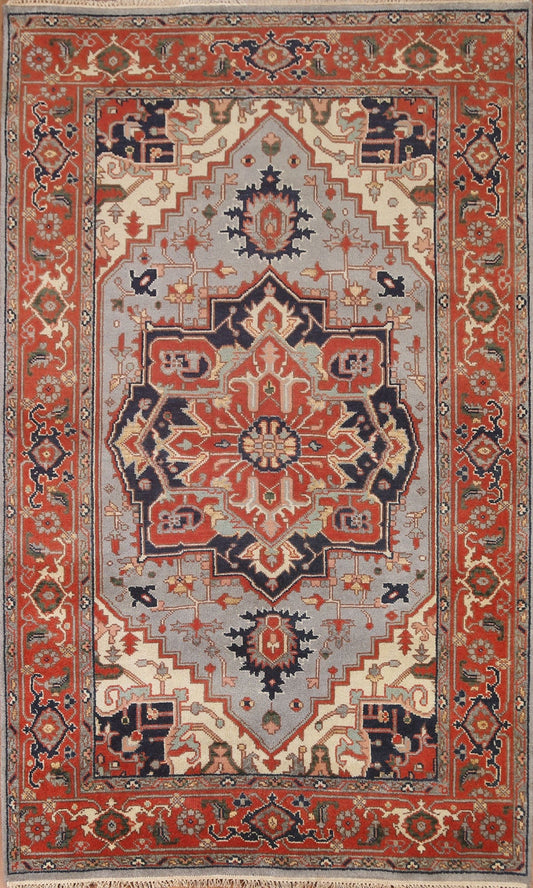 Geometric Heriz Serapi Area Rug 6x9