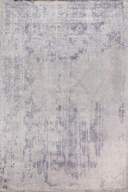 Distressed Look Abstract Oriental Area Rug 9x12