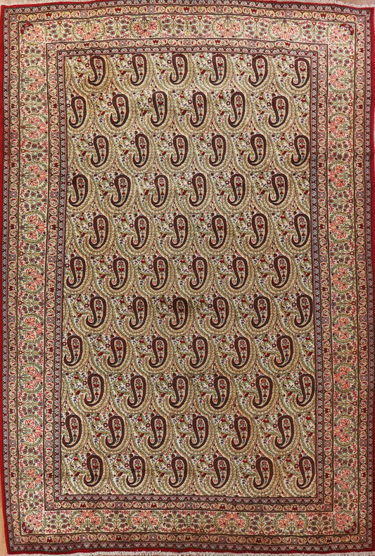 All-Over Paisley Tabriz Persian Area Rug 10x13