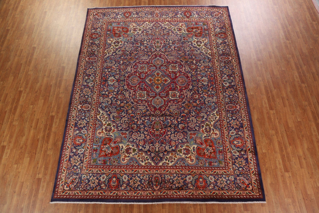 Vintage Wool Kashan Persian Area Rug 10x13