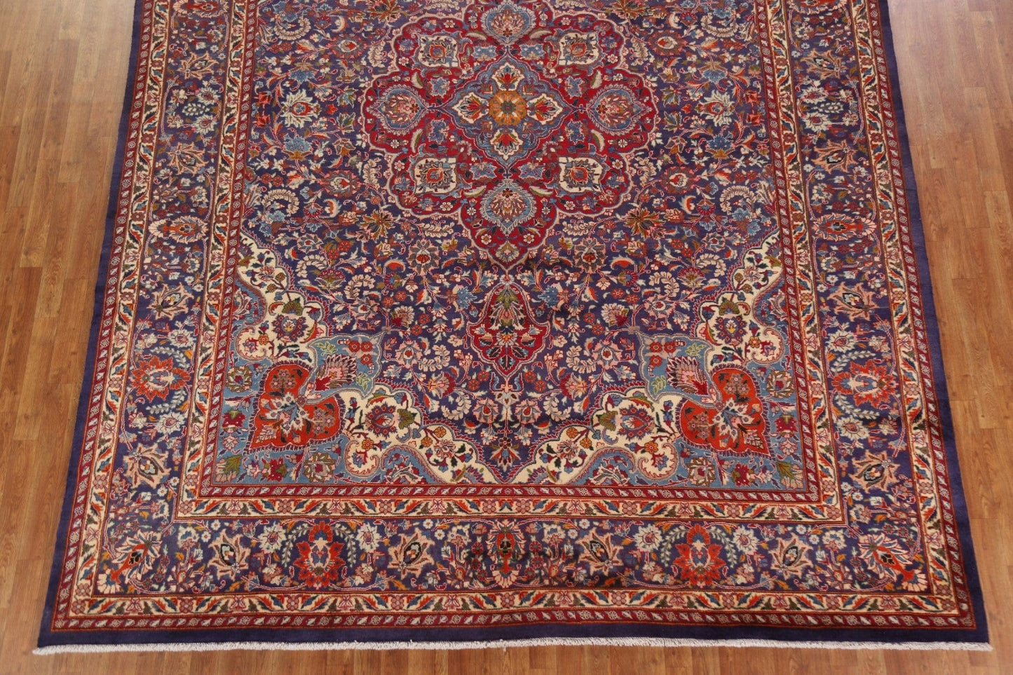 Vintage Wool Kashan Persian Area Rug 10x13