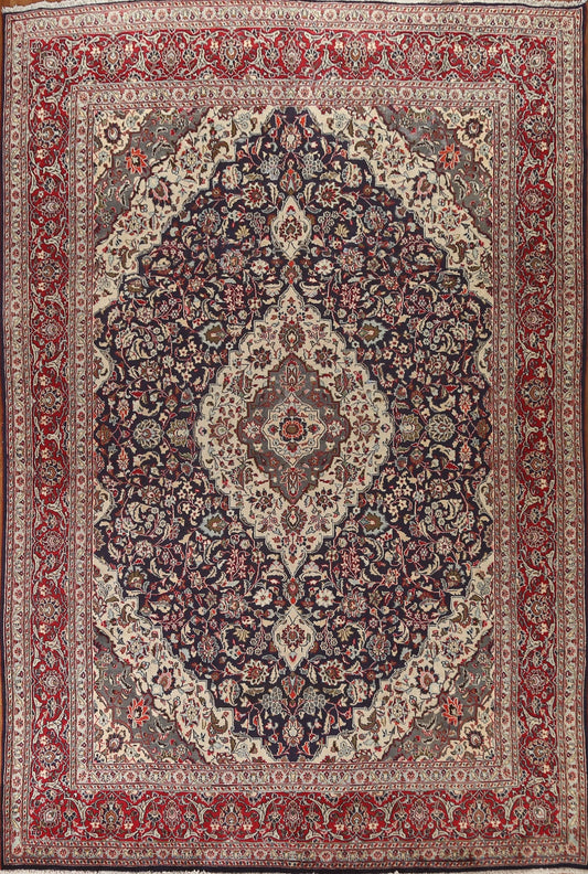 Vintage Wool Mashad Persian Area Rug 10x13