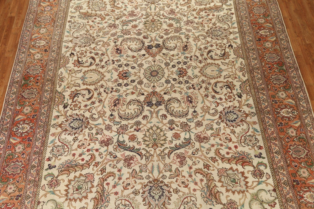 All-Over Floral Tabriz Persian Area Rug 10x13