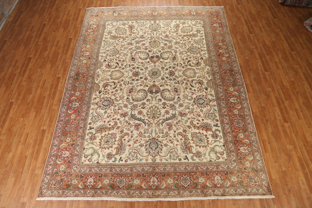 All-Over Floral Tabriz Persian Area Rug 10x13