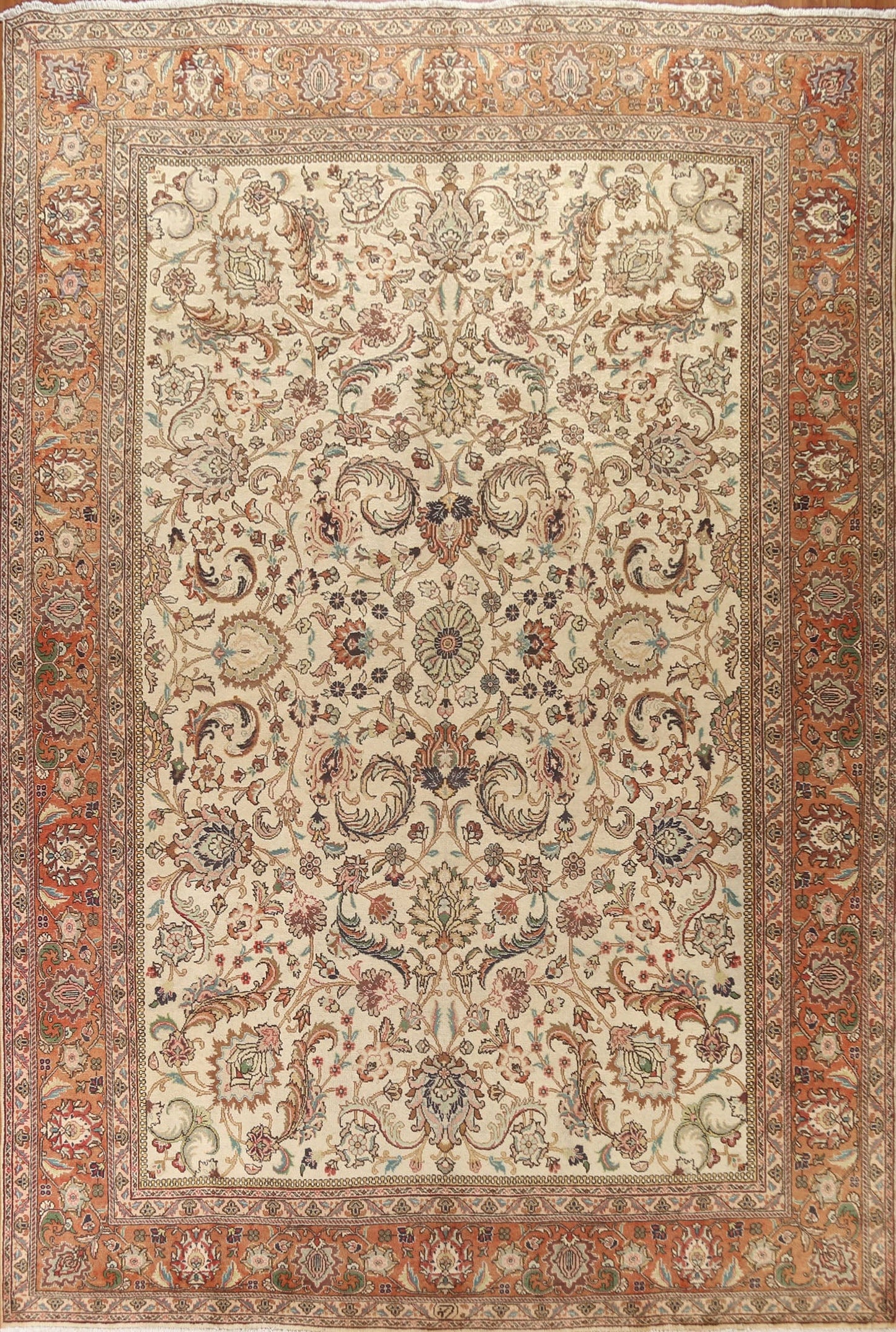 All-Over Floral Tabriz Persian Area Rug 10x13