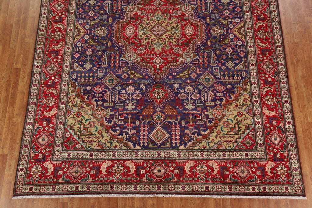 Geometric Wool Tabriz Persian Area Rug 10x13