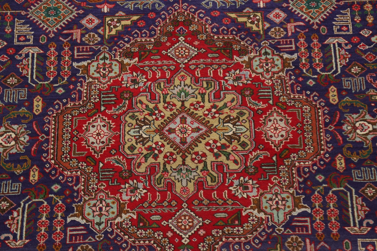 Geometric Wool Tabriz Persian Area Rug 10x13