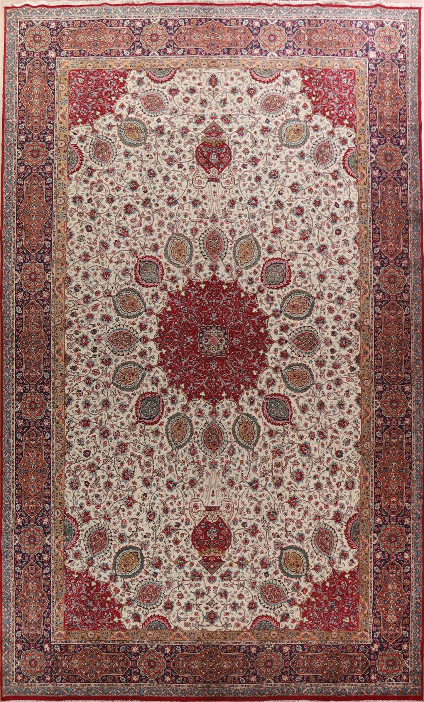 Vegetable Dye Tabriz Persian Large Rug 12x18