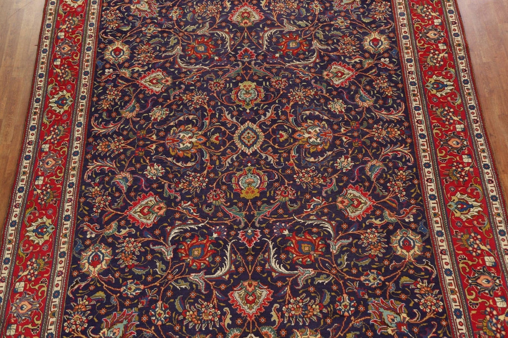 Vintage Floral Tabriz Persian Area Rug 10x13