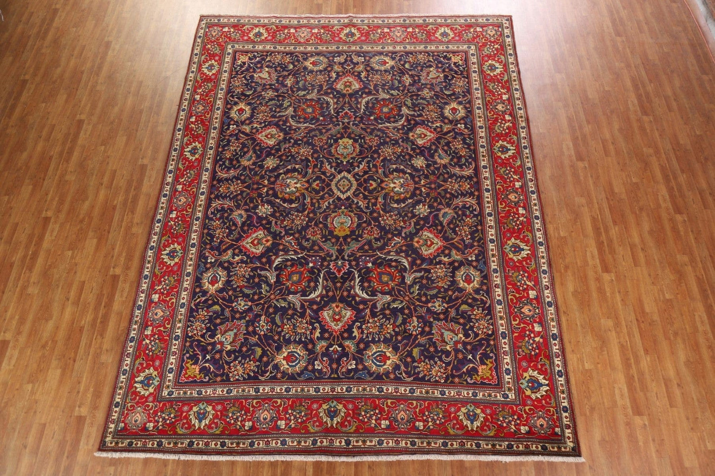 Vintage Floral Tabriz Persian Area Rug 10x13