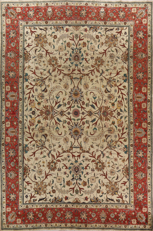 Antique Floral Tabriz Persian Area Rug 9x12