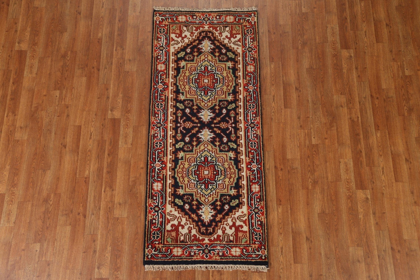 Geometric Heriz Serapi Runner Rug 2x6