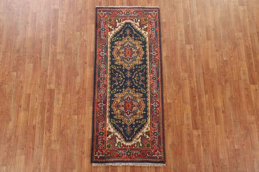 Navy Blue Heriz Serapi Oriental Rug 3x6