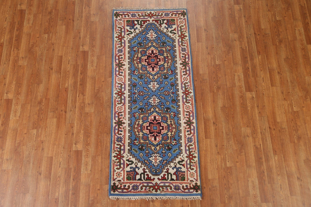 Heriz Serapi Blue Geometric Rug 3x6