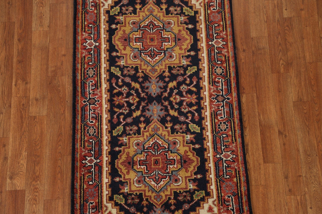 Navy Blue Heriz Serapi Oriental Area Rug 3x6